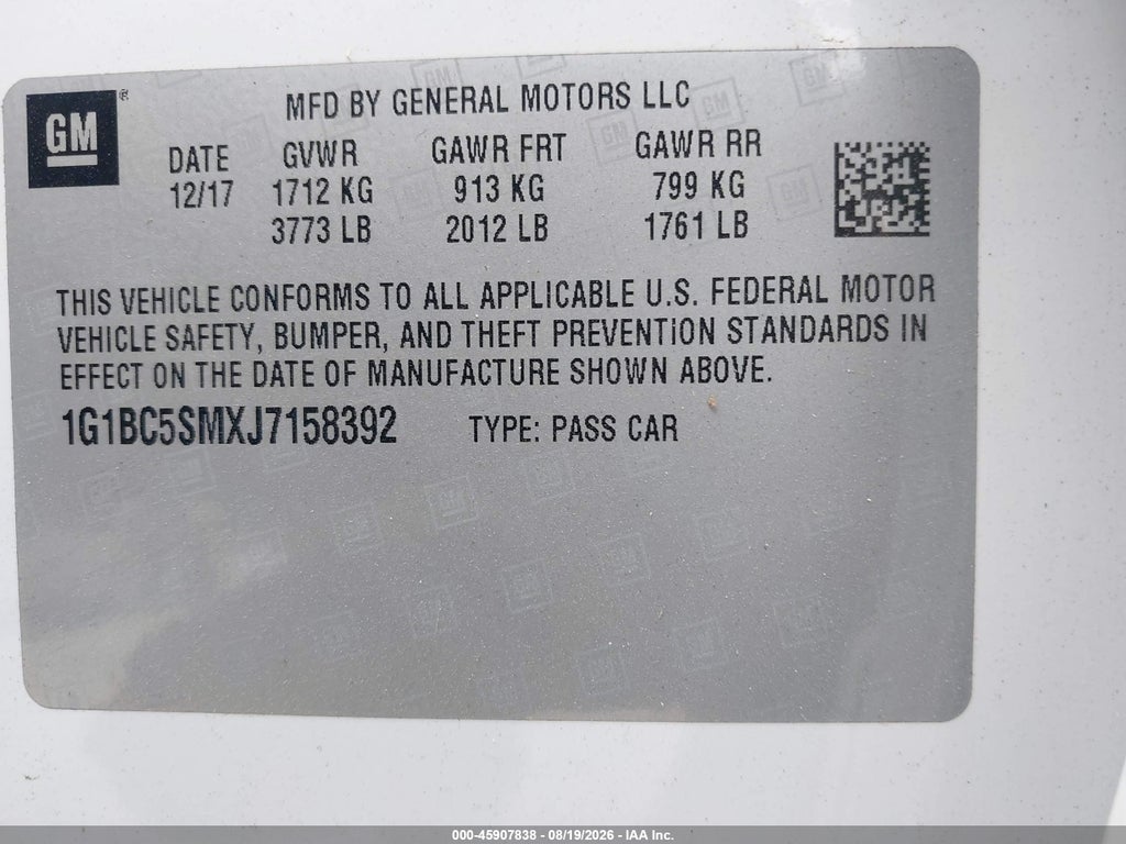 2018 Chevrolet Cruze LS Auto photo 9