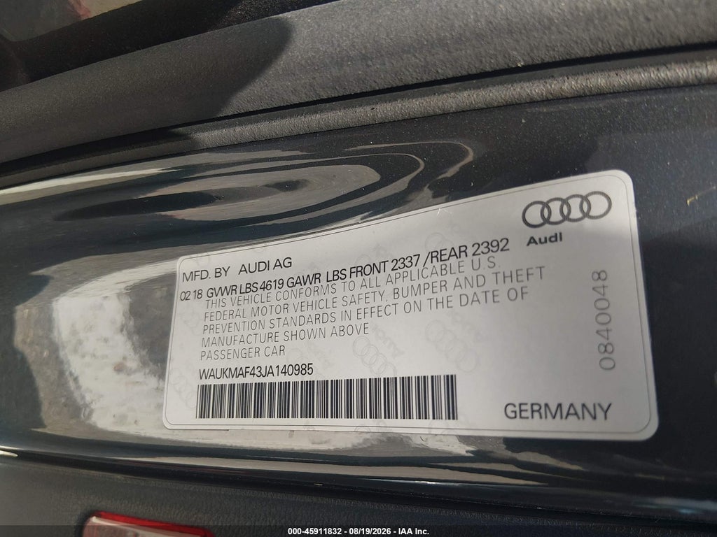 2018 Audi A4 2.0T Tech Ultra Premium/2.0T Ultra Premium photo 9