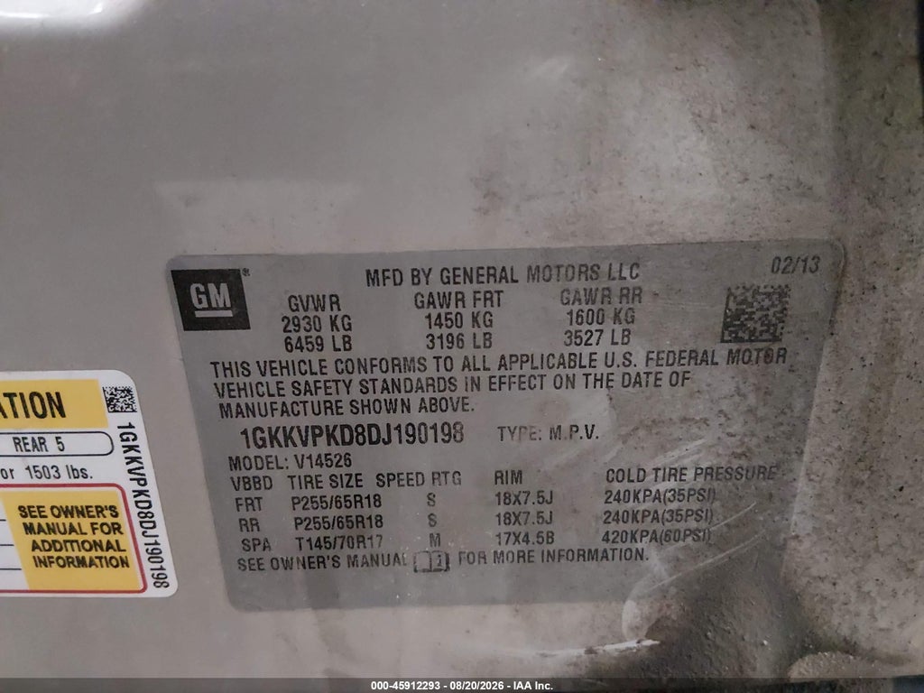 2013 GMC Acadia SLE-2 photo 9
