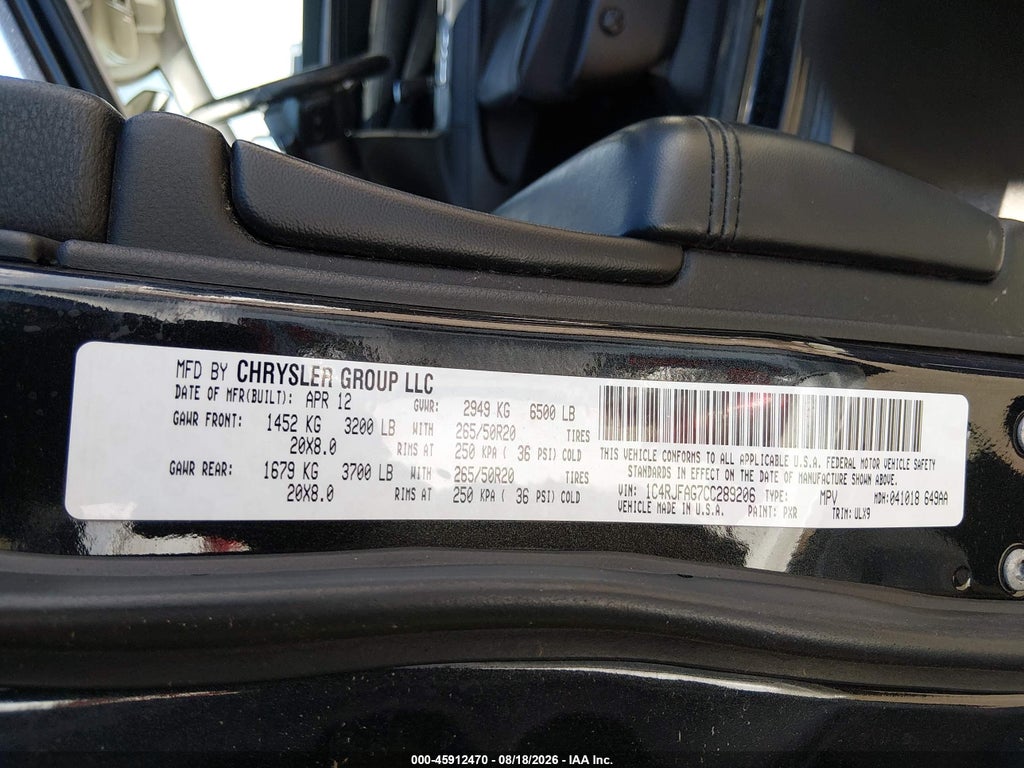 2012 Jeep Grand Cherokee Laredo photo 9