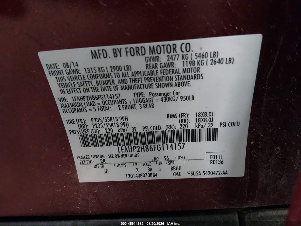 2015 Ford Taurus SEL photo 9