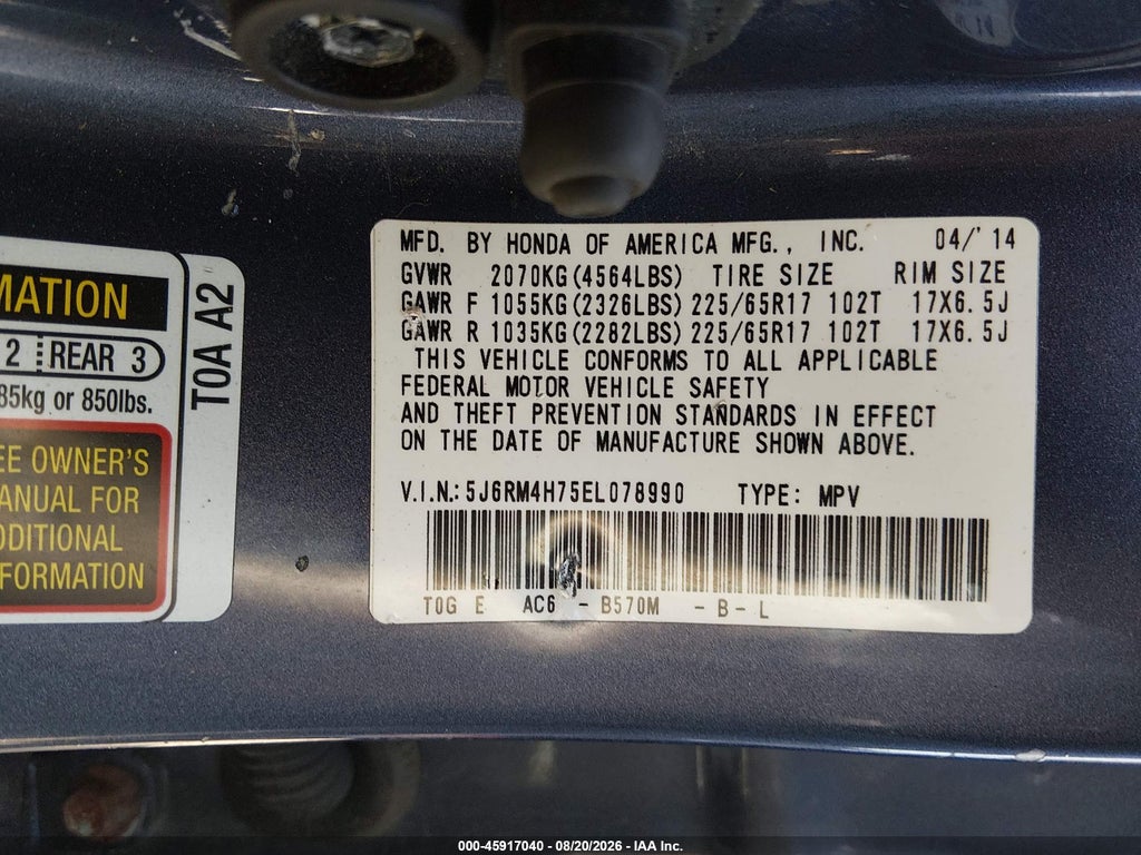 2014 Honda CR-V EX-L photo 9