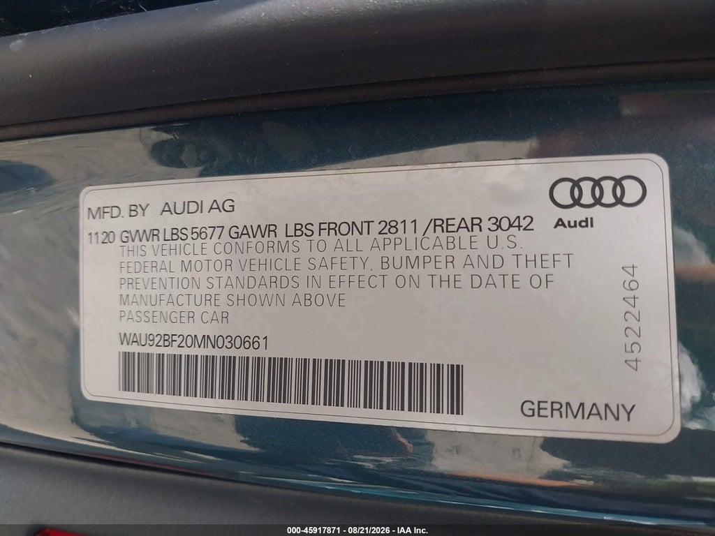 2021 Audi A6 Allroad Prestige 55 Tfsi Quattro S Tronic photo 9