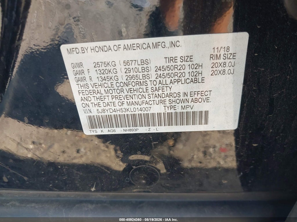 2019 Acura MDX Tech PKG photo 9