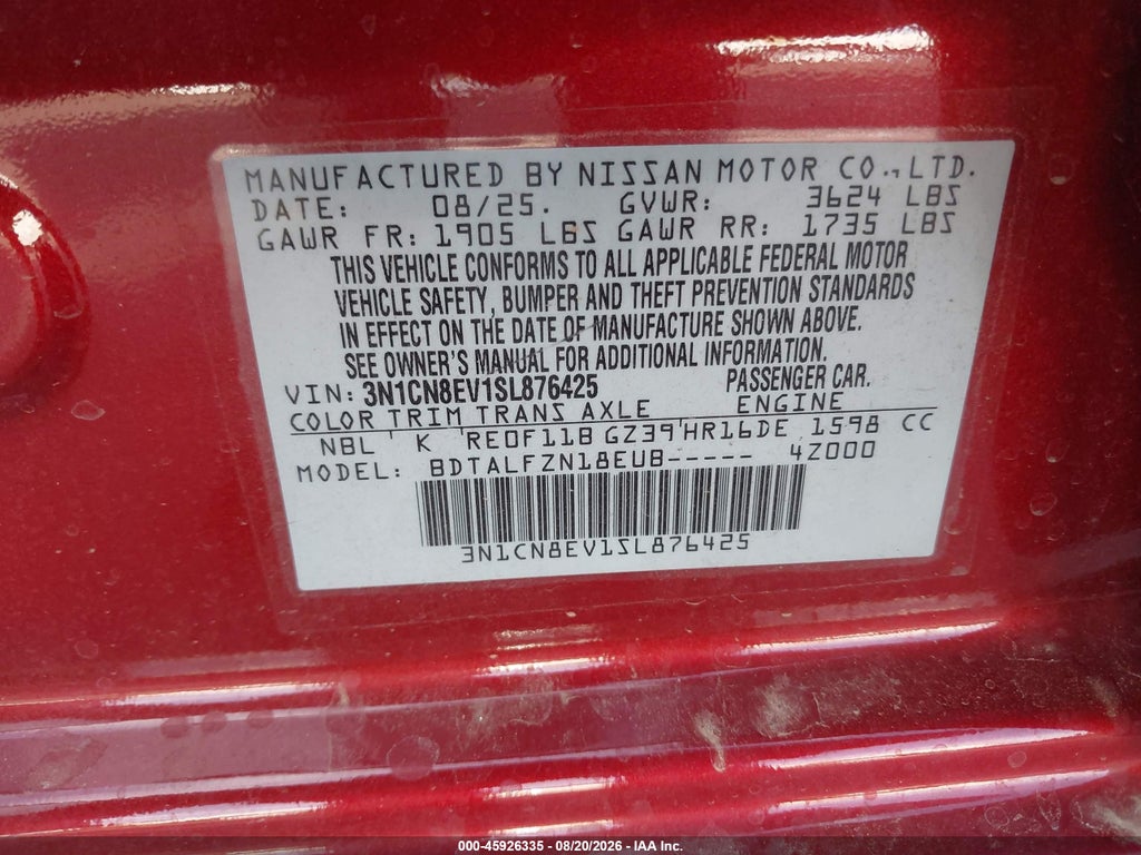 2025 Nissan Versa 1.6 SV photo 9
