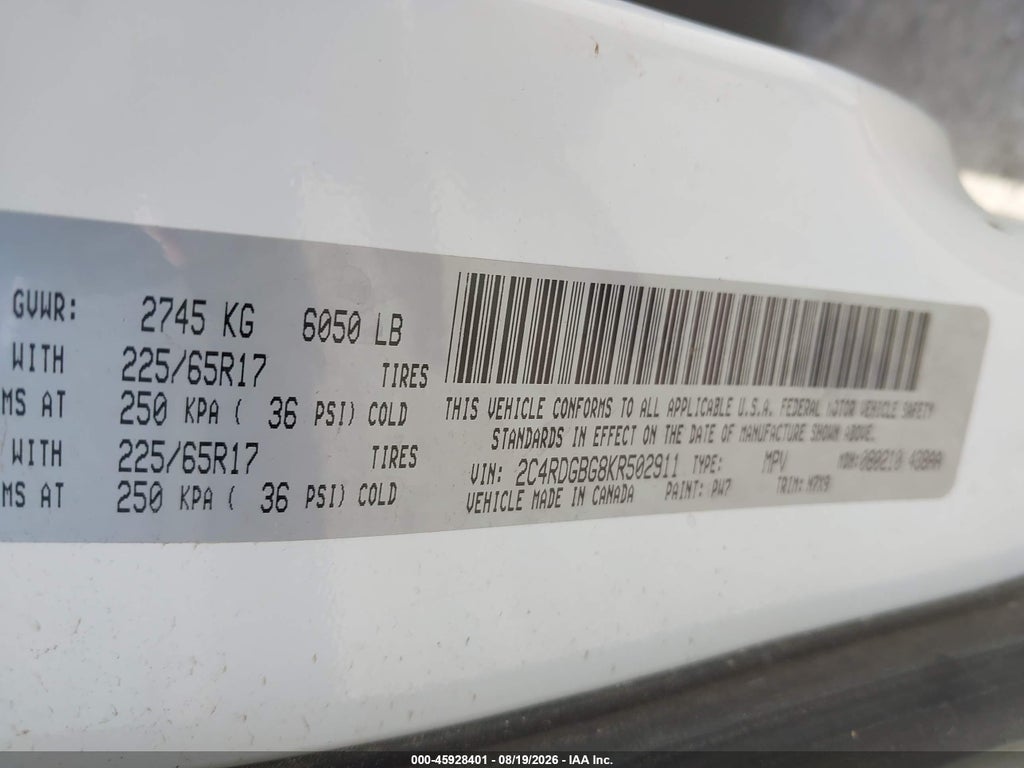 2019 Dodge Grand Caravan SE Plus photo 9
