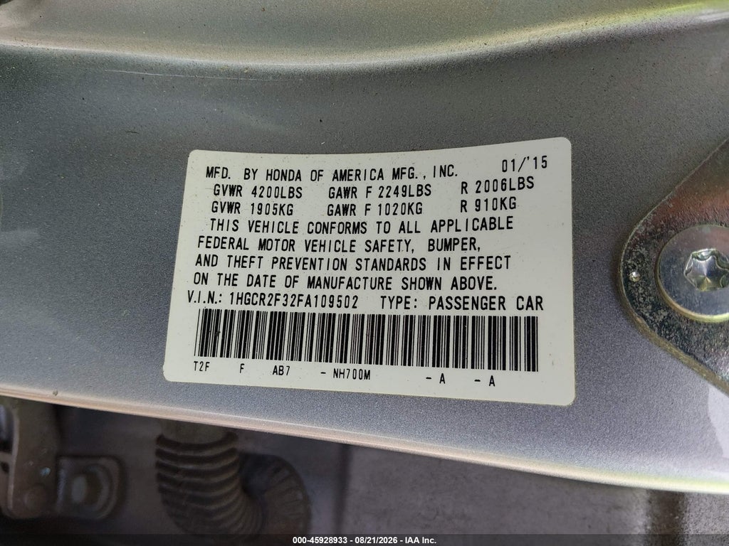 2015 Honda Accord LX photo 9