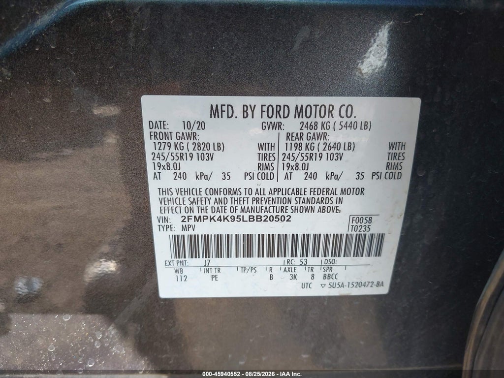 2020 Ford Edge Titanium photo 9