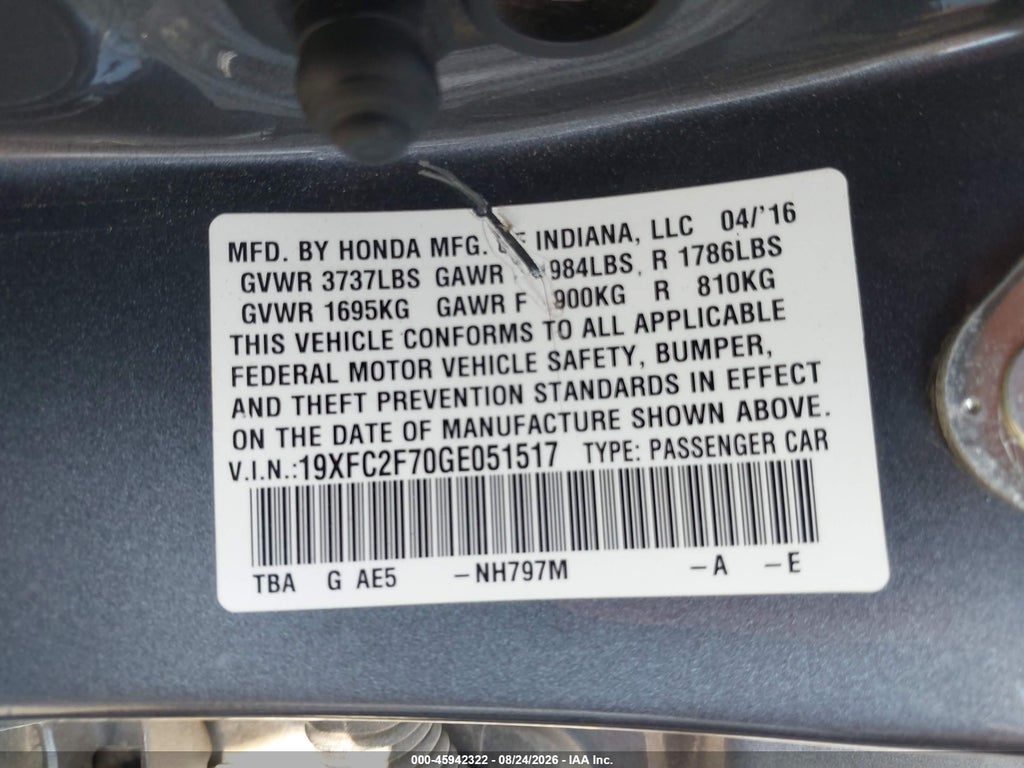 2016 Honda Civic EX photo 9
