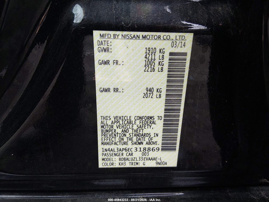 2014 Nissan Altima 2.5 SV photo 9