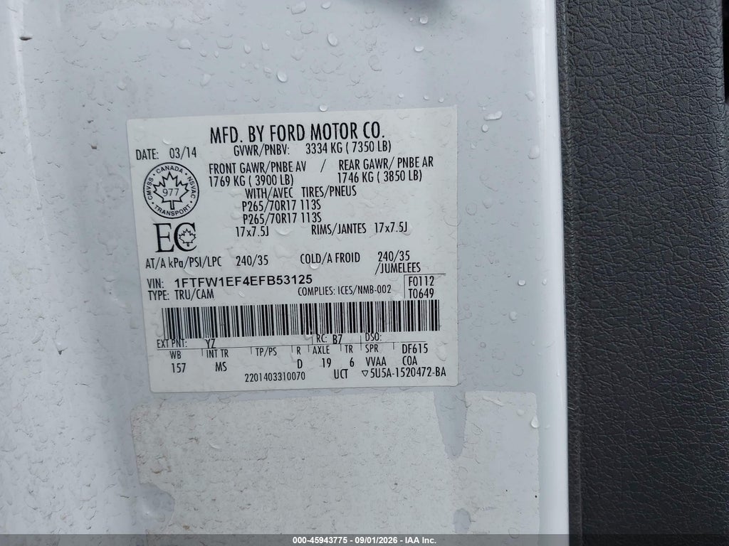 2014 Ford F-150 FX4/King Ranch/Lariat/Platinum/STX/XL/XLT photo 9