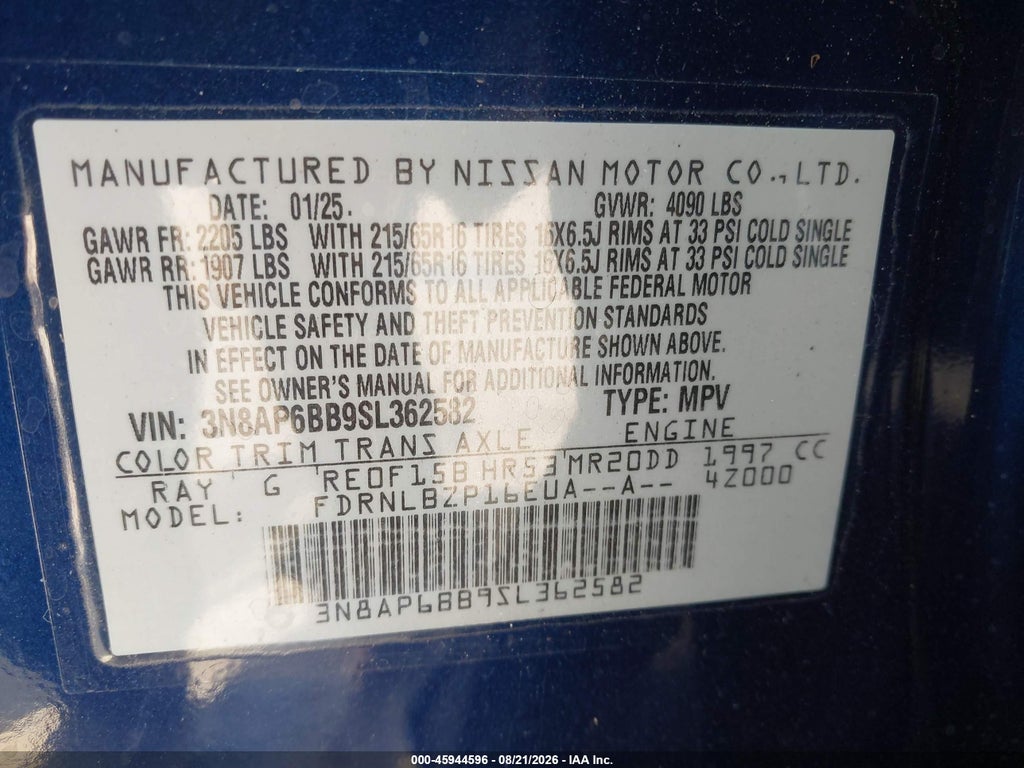 2025 Nissan Kicks S Intelligent AWD photo 9