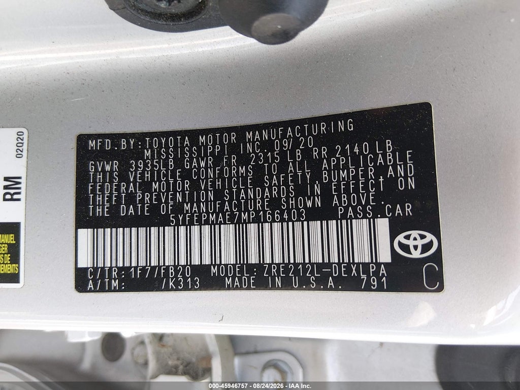 2021 Toyota Corolla LE photo 9
