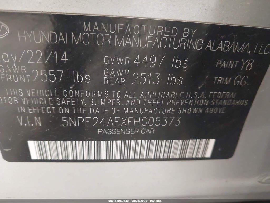 2015 Hyundai Sonata SE photo 9