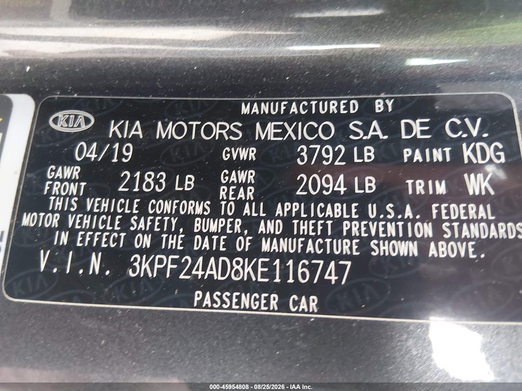 2019 Kia Forte LXS photo 9