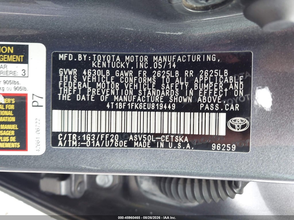 2014 Toyota Camry SE photo 9