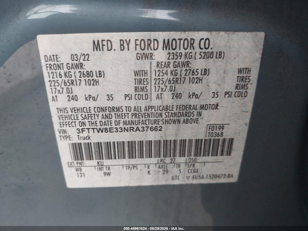 2022 Ford Maverick XL photo 9
