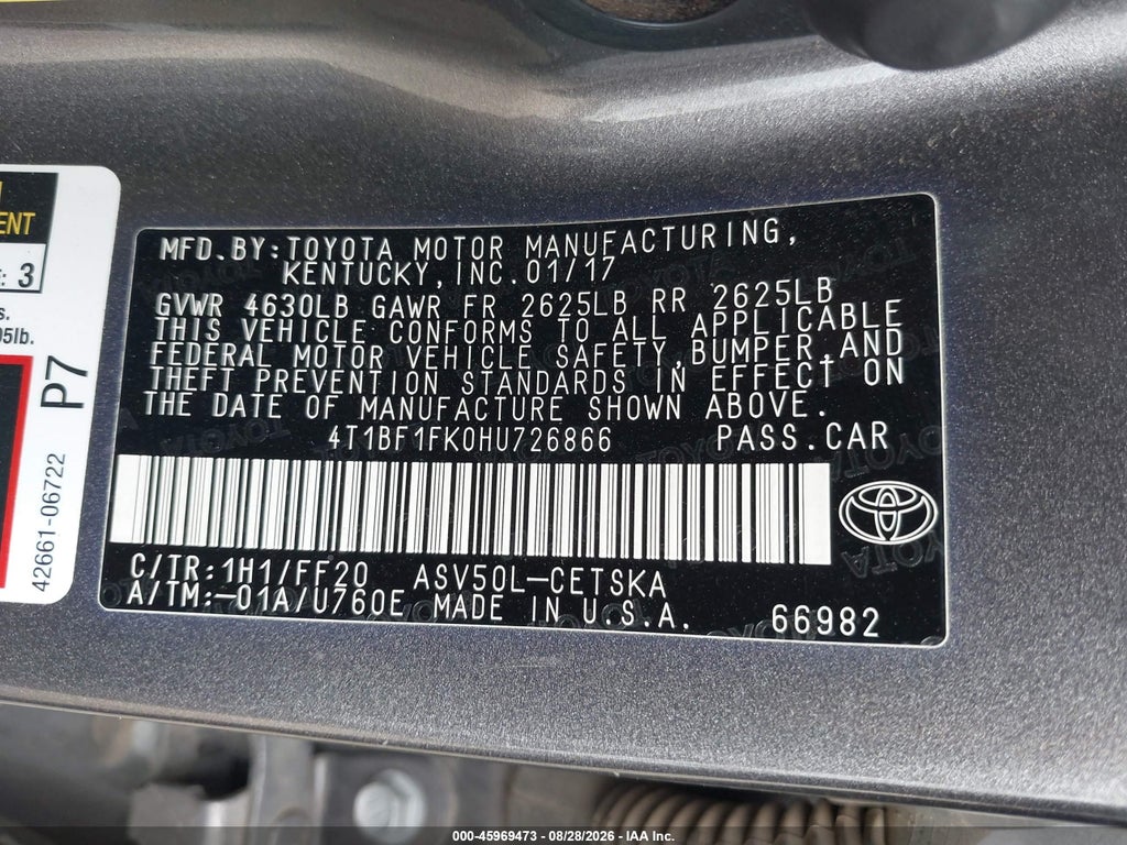 2017 Toyota Camry SE photo 9
