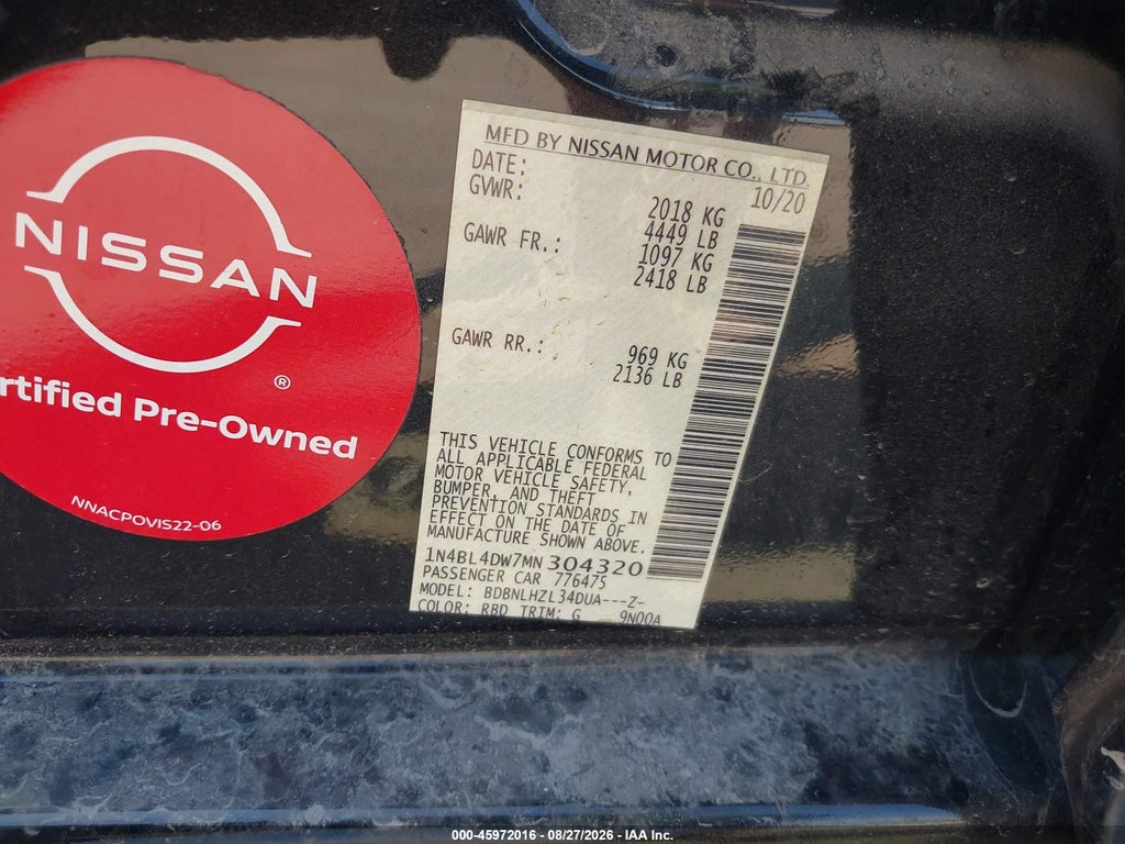 2021 Nissan Altima SV Intelligent AWD photo 9
