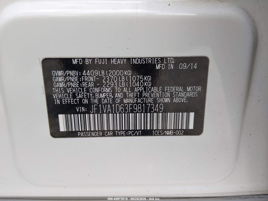 2015 Subaru WRX Premium photo 9