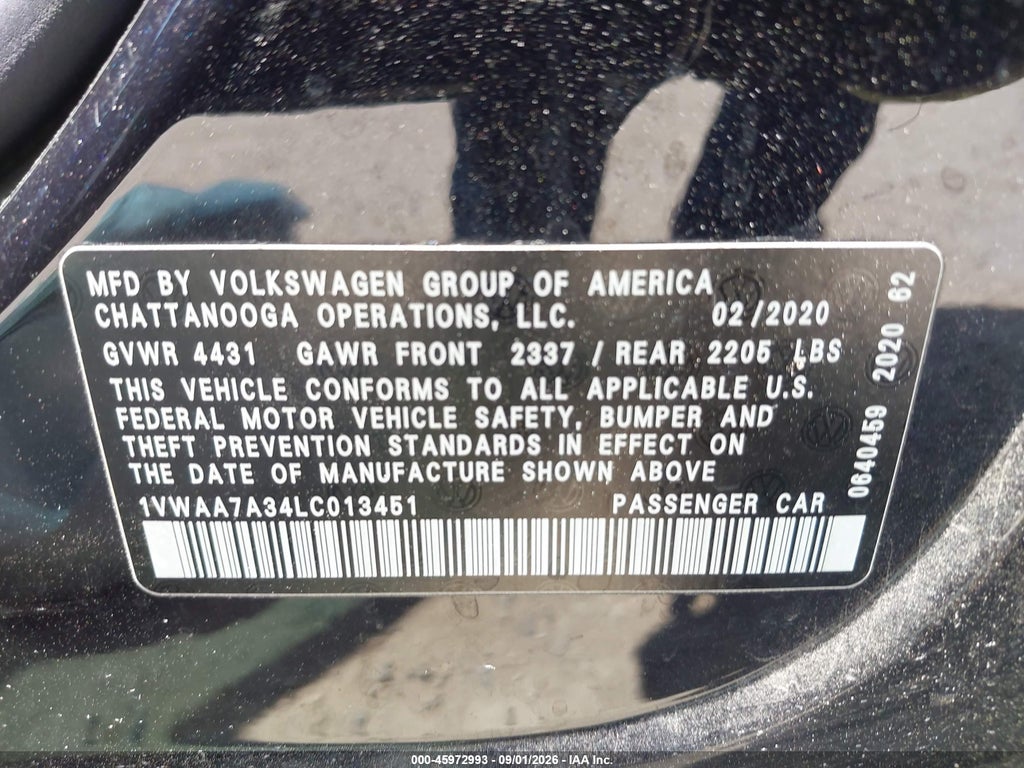 2020 Volkswagen Passat 2.0T S photo 9