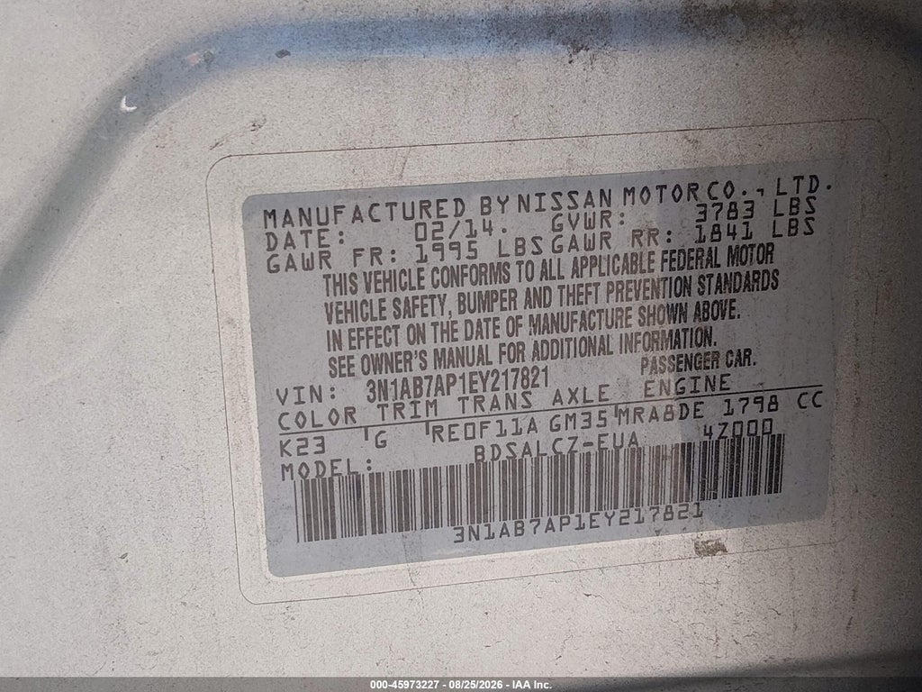 2014 Nissan Sentra S photo 9
