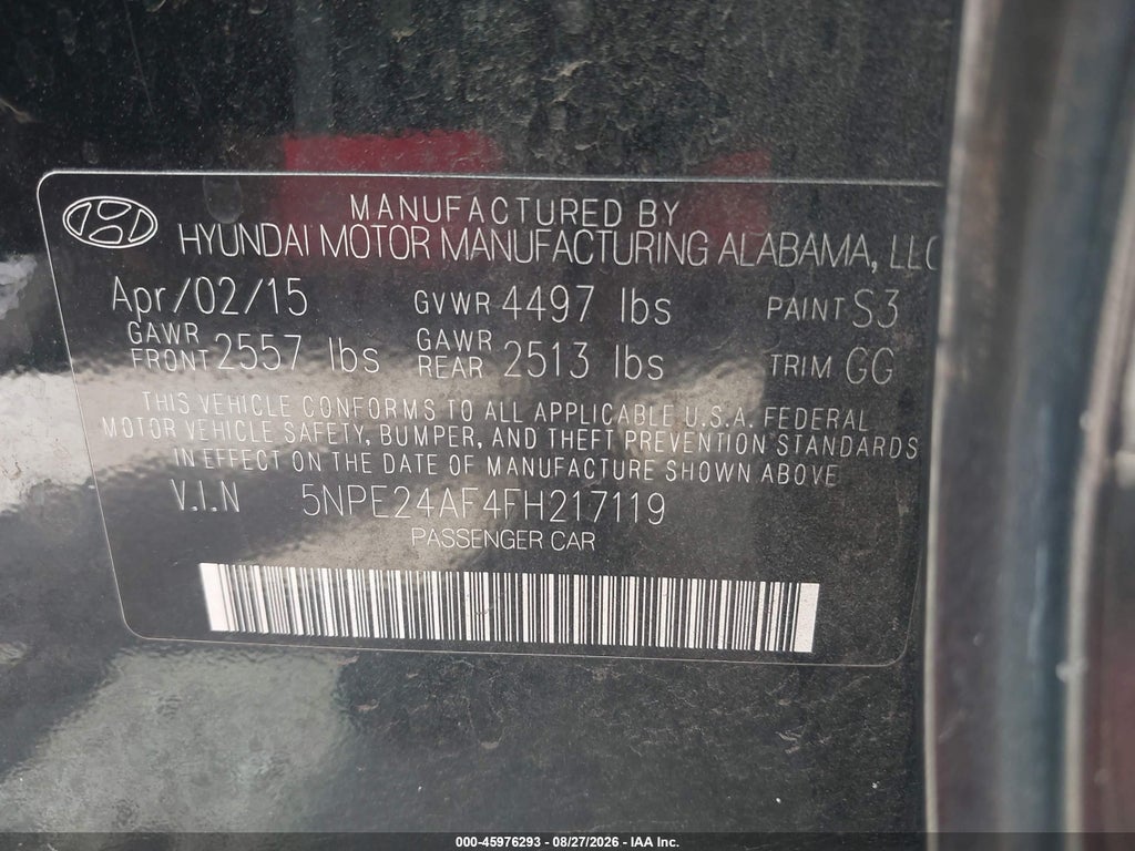 2015 Hyundai Sonata SE photo 9