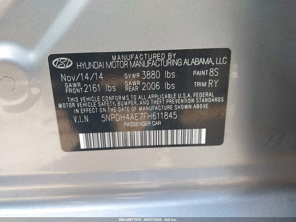 2015 Hyundai Elantra SE photo 9