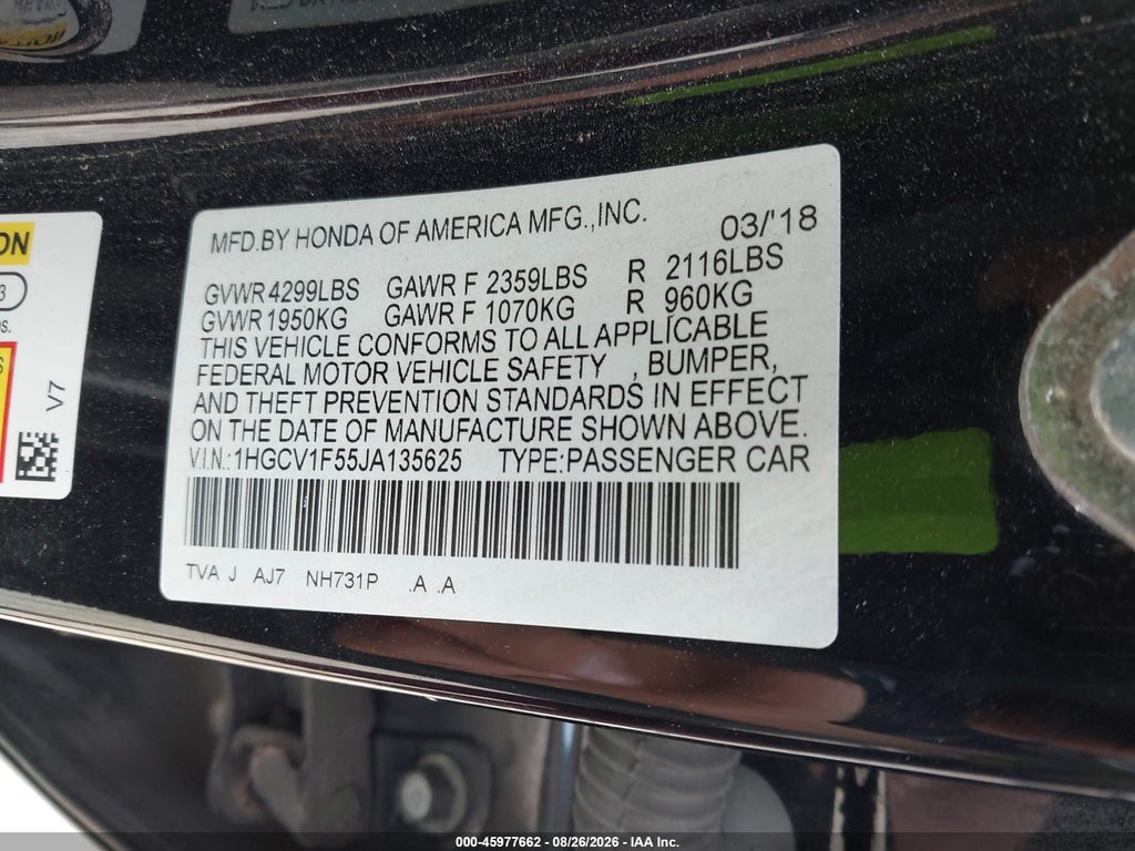 2018 Honda Accord EX-L photo 9