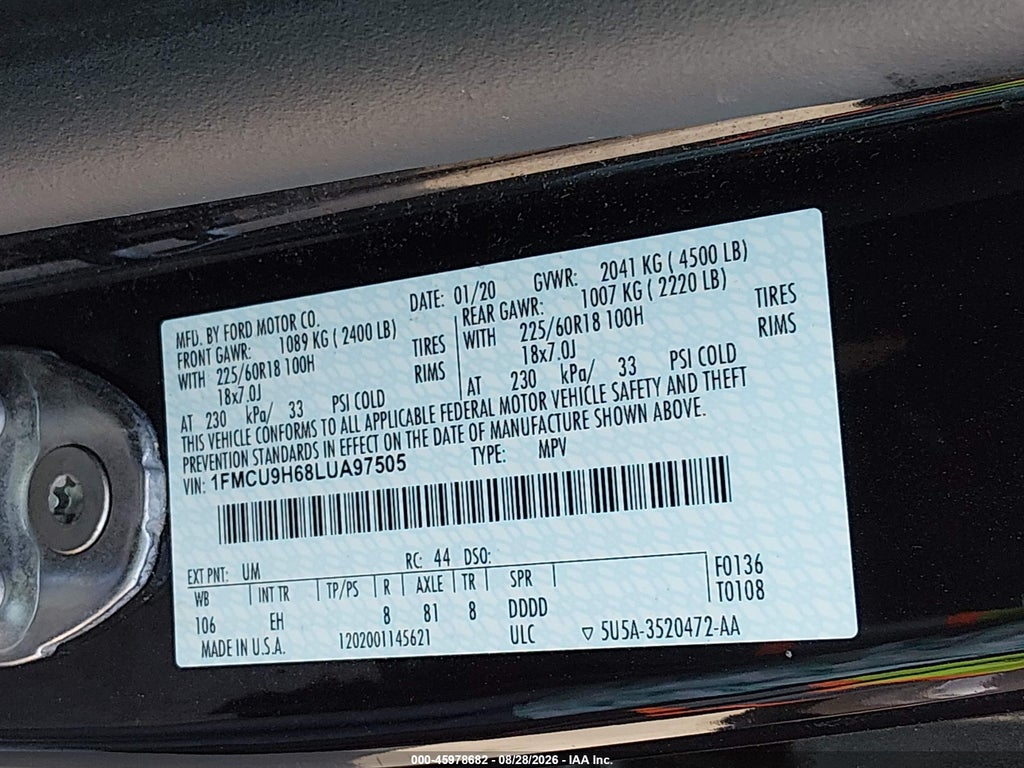 2020 Ford Escape SEL photo 9
