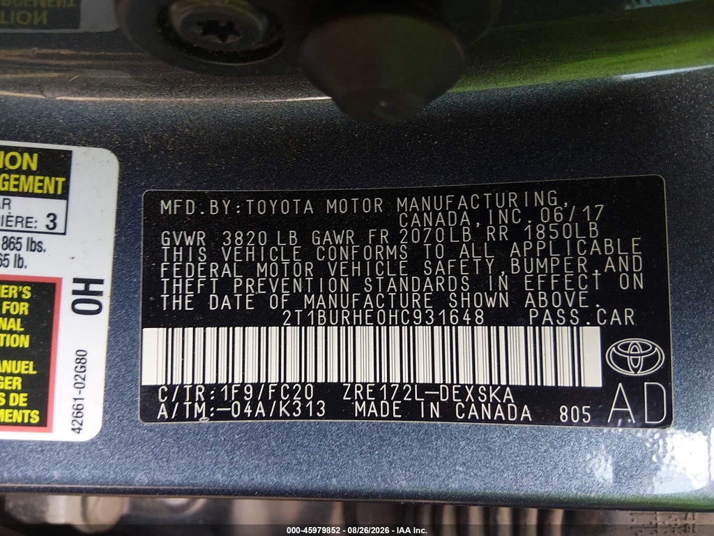 2017 Toyota Corolla SE photo 9