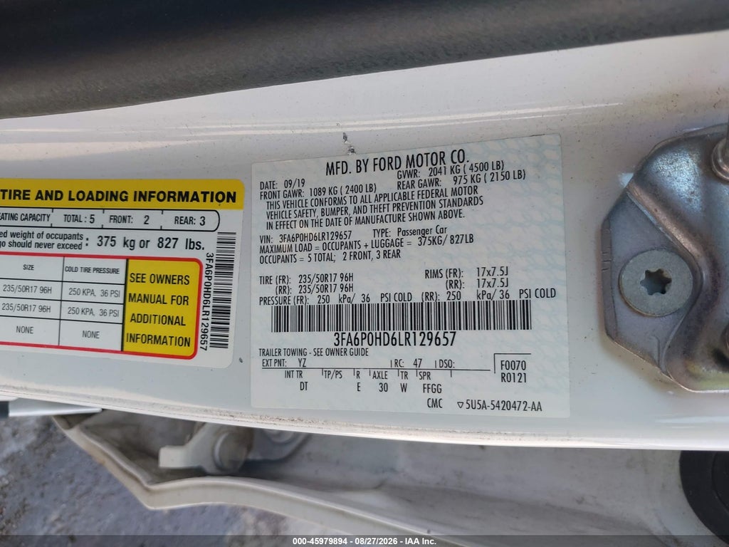2020 Ford Fusion SE photo 9