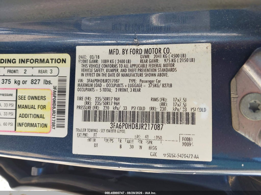 2018 Ford Fusion SE photo 9