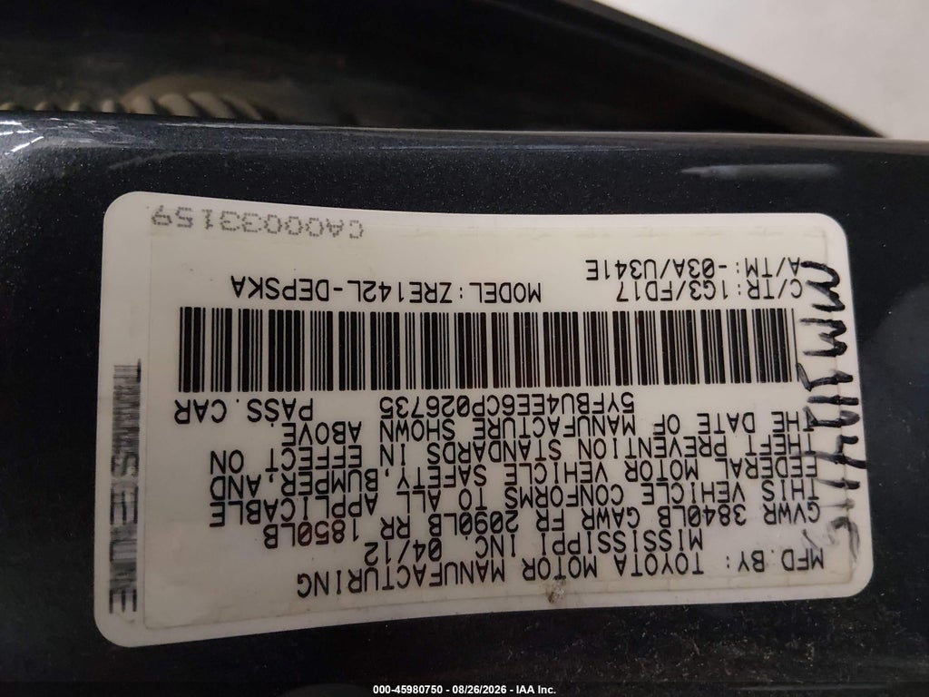 2012 Toyota Corolla S photo 9