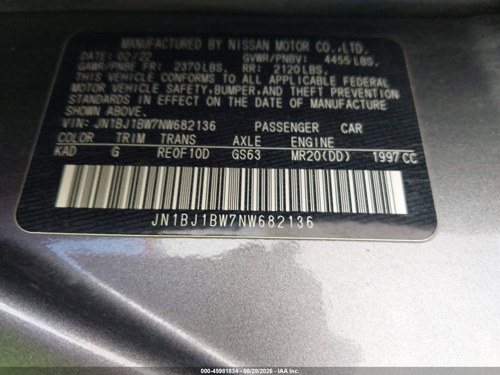 2022 Nissan Rogue Sport SV AWD Xtronic CVT photo 9