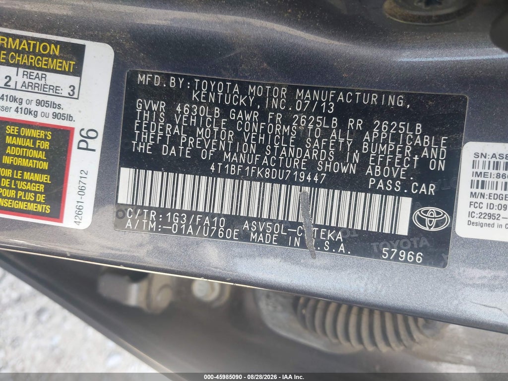 2013 Toyota Camry L photo 9