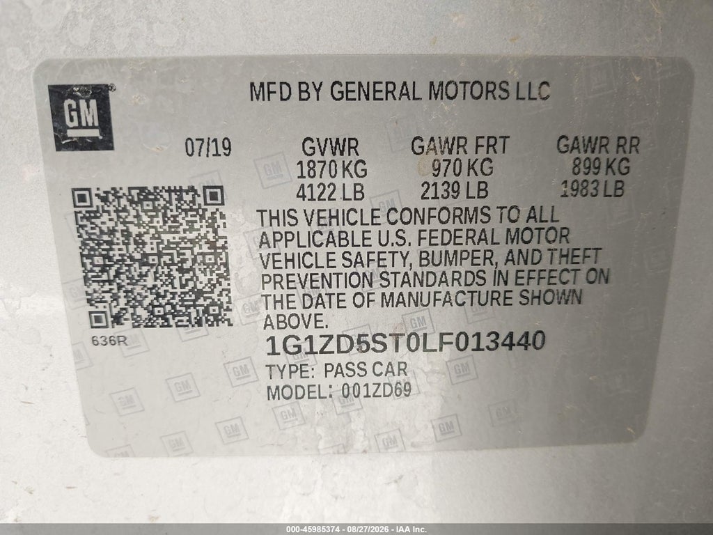 2020 Chevrolet Malibu FWD LT photo 9