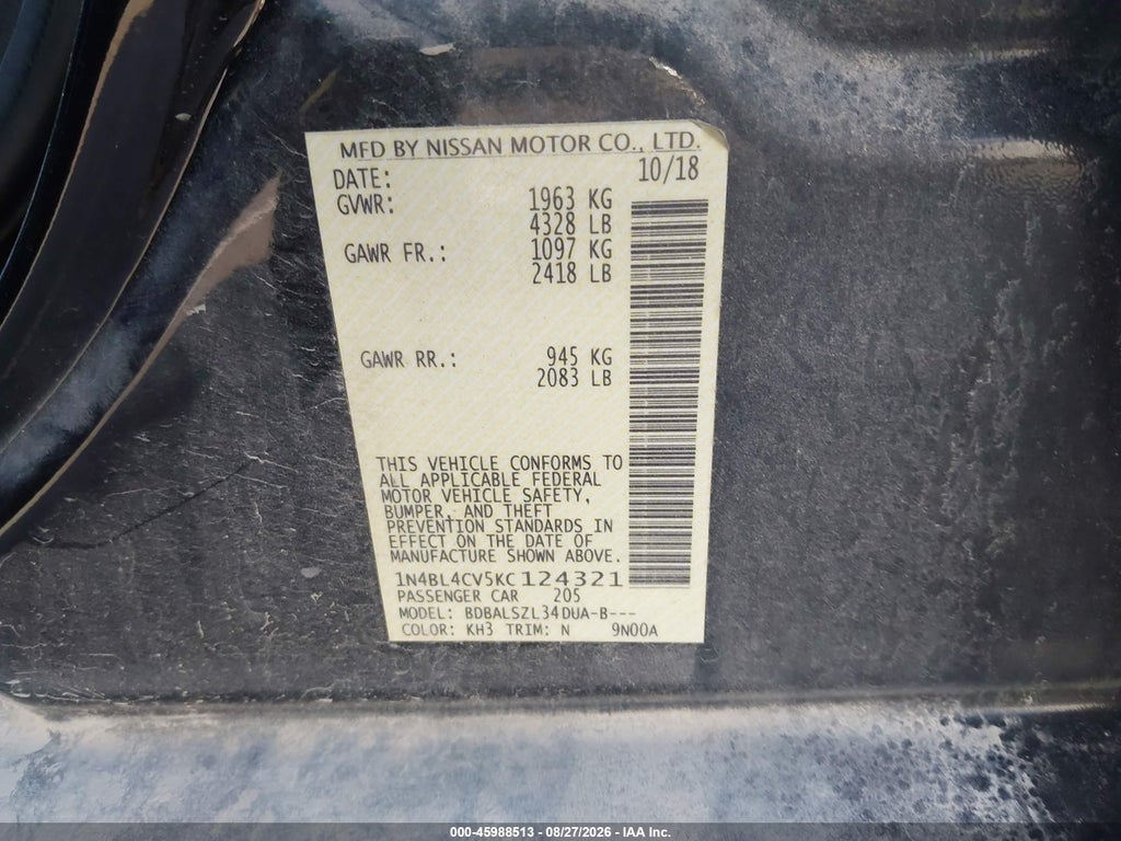 2019 Nissan Altima 2.5 SR photo 9
