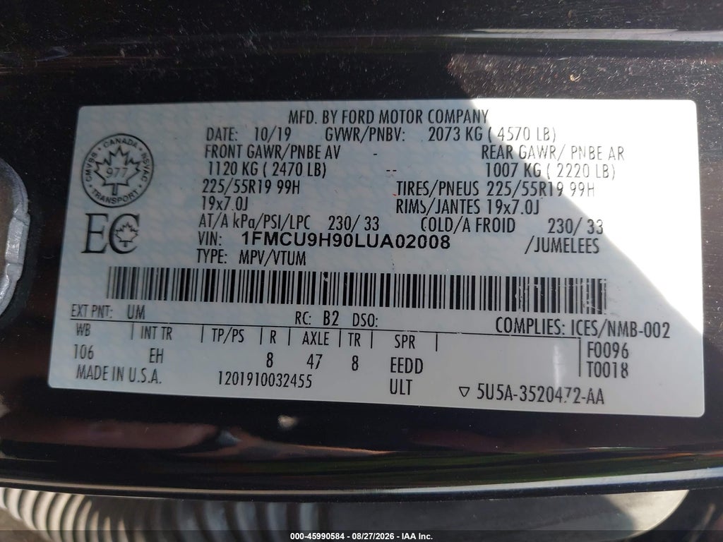 2020 Ford Escape SEL photo 9