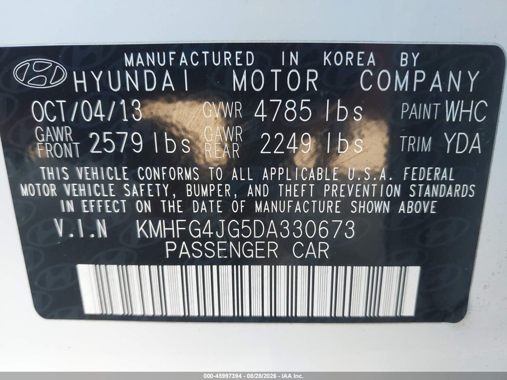 2013 Hyundai Azera photo 9