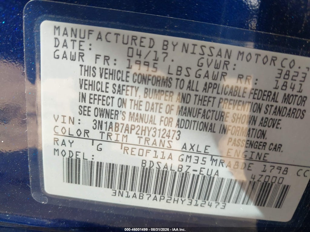 2017 Nissan Sentra S photo 9