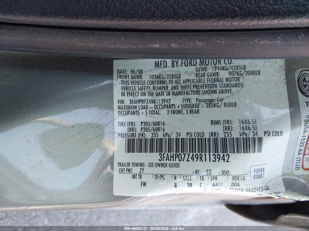2009 Ford Fusion SE photo 9
