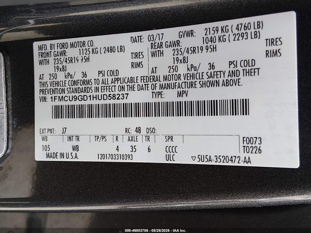 2017 Ford Escape SE photo 9