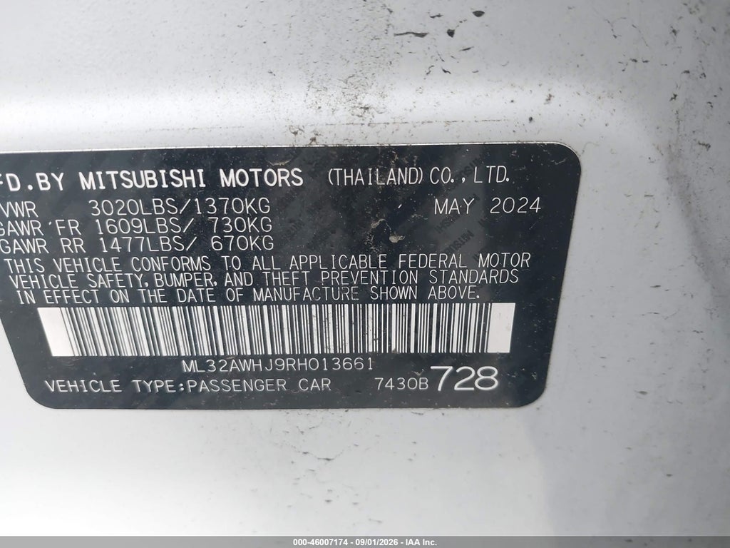 2024 Mitsubishi Mirage Black Edition/Ralliart/SE photo 9