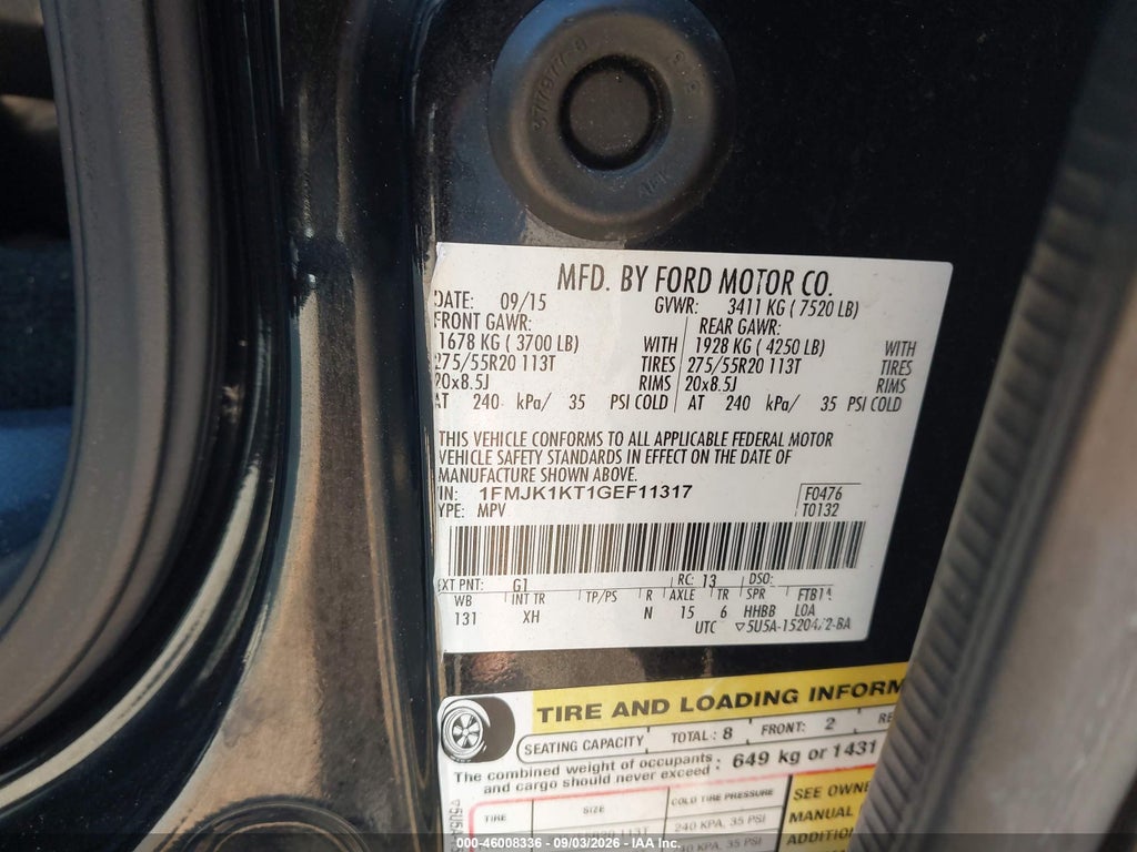 2016 Ford Expedition EL Limited photo 9
