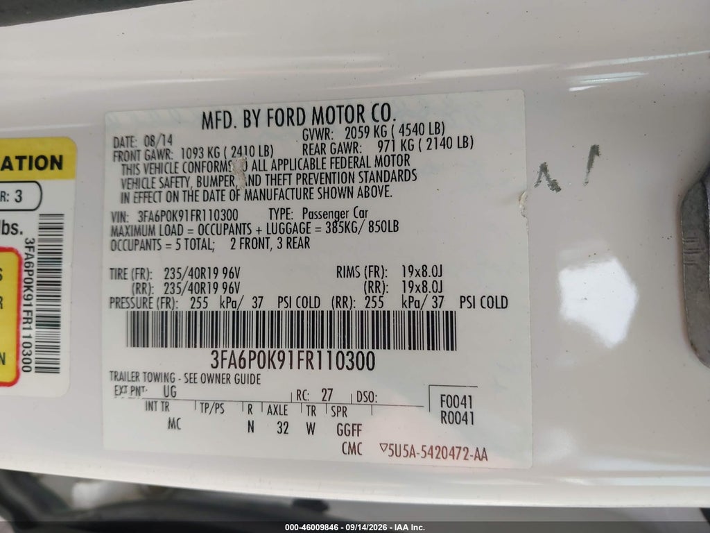 2015 Ford Fusion Titanium photo 9