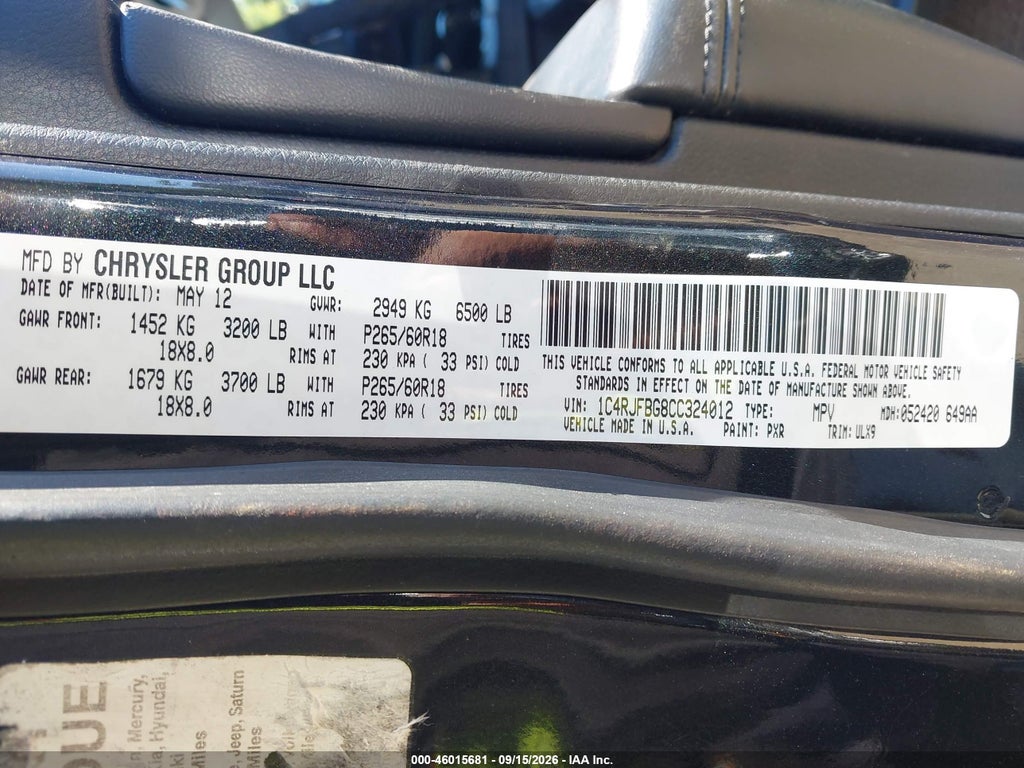 2012 Jeep Grand Cherokee Limited photo 9