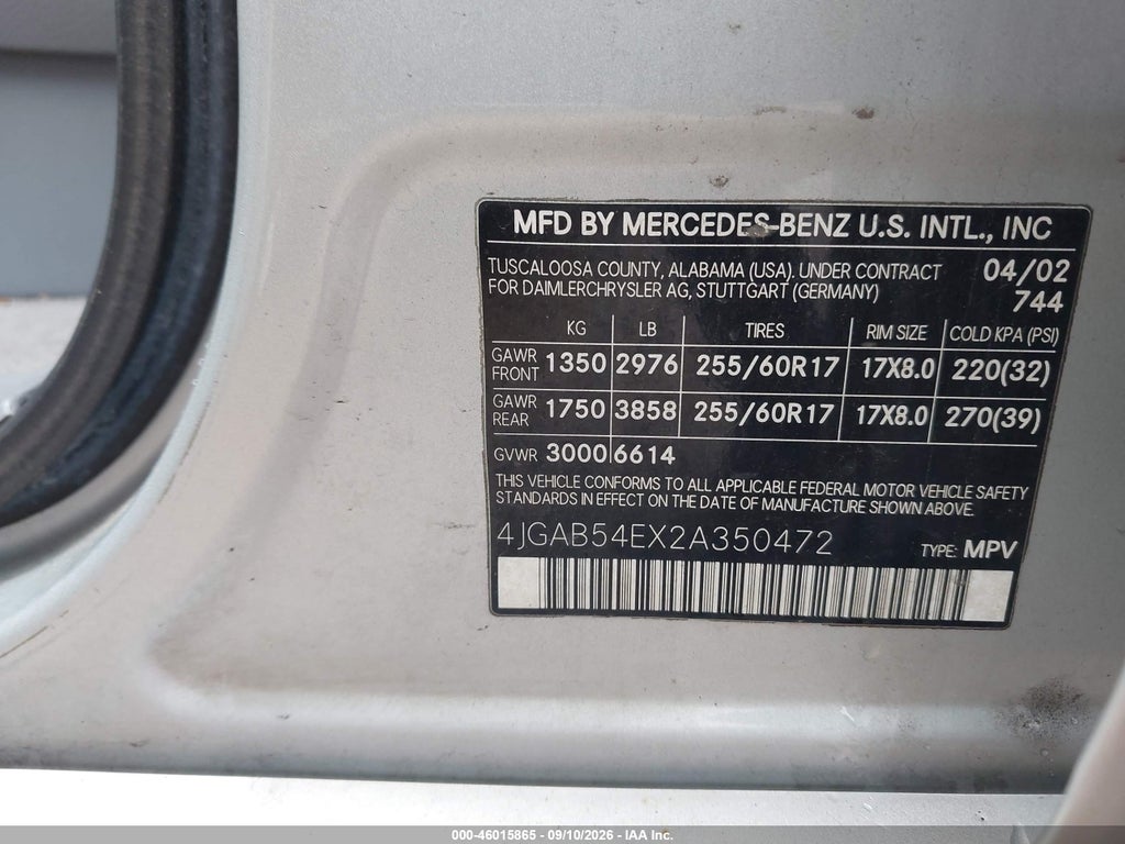 2002 Mercedes-Benz ML 320 photo 9