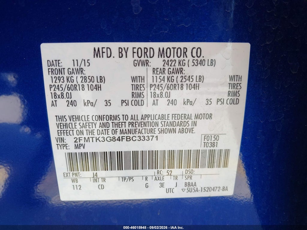 2015 Ford Edge SE photo 9