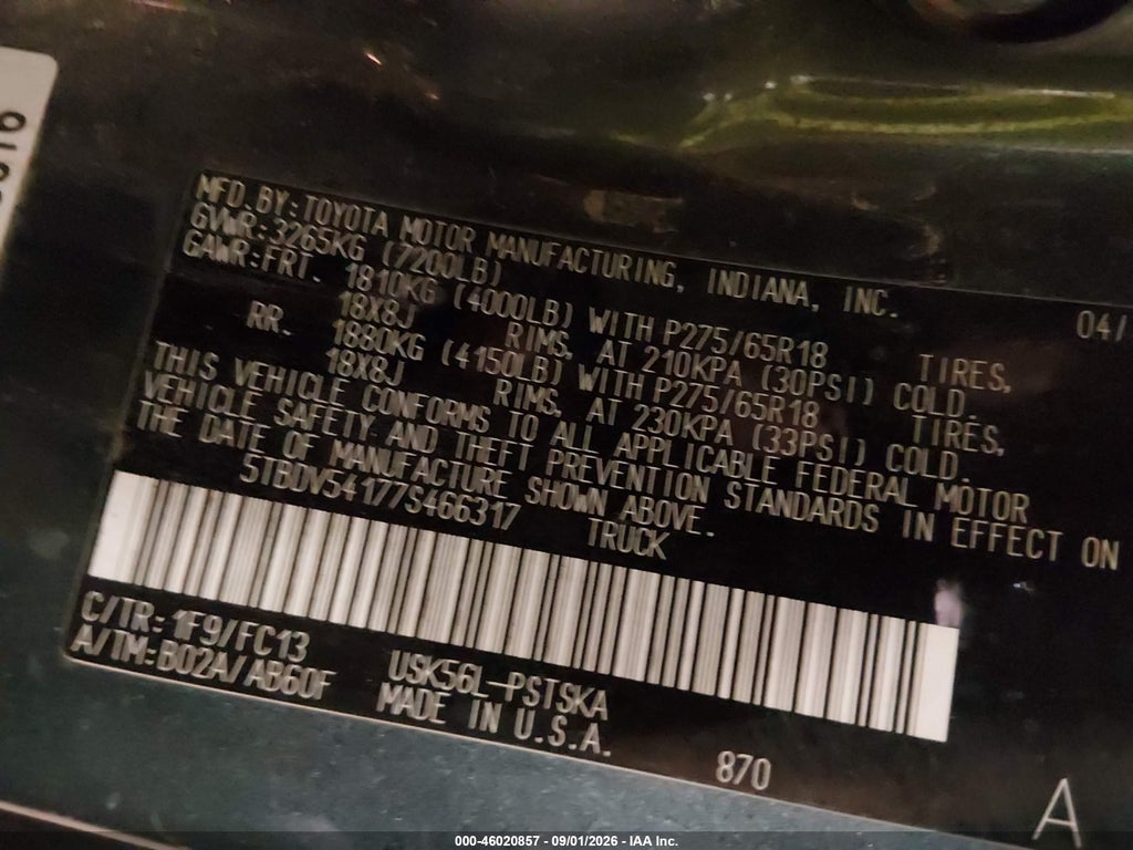 2007 Toyota Tundra Crewmax SR5 photo 9